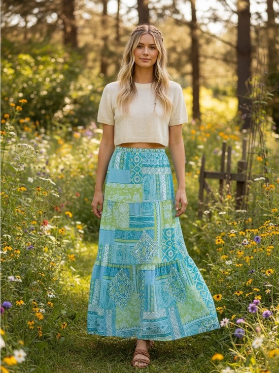 N Touch Dresses & Skirts - Cottagecore VTG Patchwork Maxi Skirt